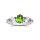 Simulated Peridot & Lab-created White Sapphire Sterling Silver Ring