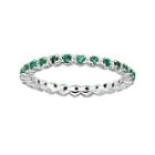 Personally Stackable Lab-created Emerald Sterling Silver Eternity Ring