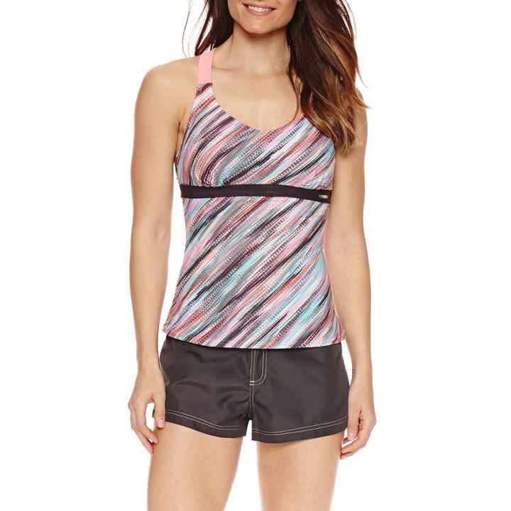 Zeroxposur Diagonal Stripe Tankini