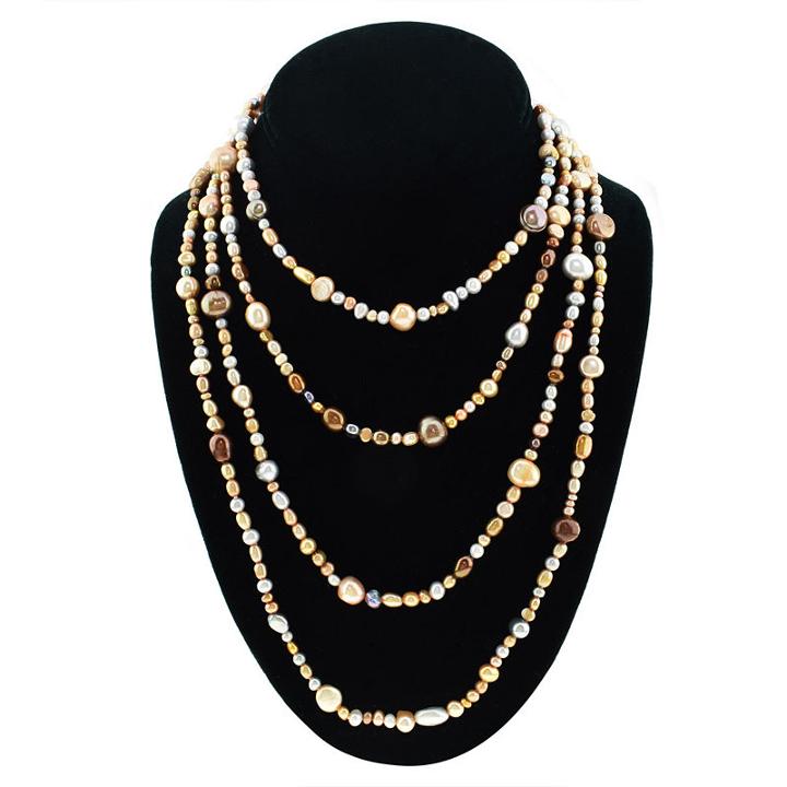 Womens 5-7mm Genuine Multi Color Cultured Freshwater Pearls Strand Necklace