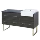 60.75-in. W Floor Mount Dawn Grey Vanity Set For 1hole Drilling Black Galaxy Top