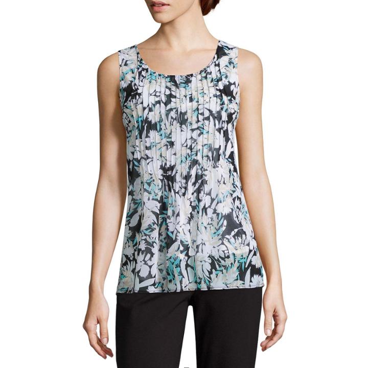 Liz Claiborne Sleeveless Crew Neck Knit Blouse