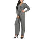 24/7 Comfort Apparel Deep V-neck Jumpsuit