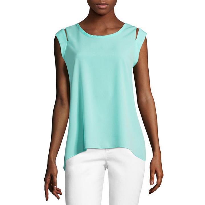 Project Runway Cap Sleeve Cut Out Blouse