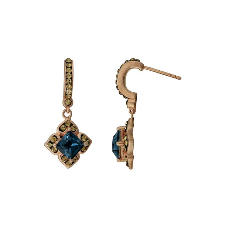 14k Rose Gold Over Silver Crystal Drop Earrings