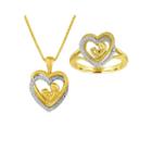 Forevermine 1/10 Ct. T.w. Diamond 14k Yellow Gold Over Silver 2-pc. Boxed Set