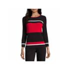 Liz Claiborne 3/4 Sleeve Striped Pullover Sweater-talls