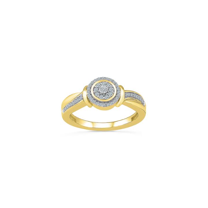 Womens 1/5 Ct. T.w. Genuine Round White Diamond Gold Over Silver Promise Ring