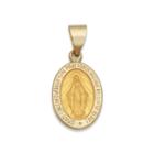 14k Yellow Gold Oval Miraculous Medal Charm Pendant