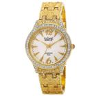 Burgi Womens Gold Tone Strap Watch-b-127yg