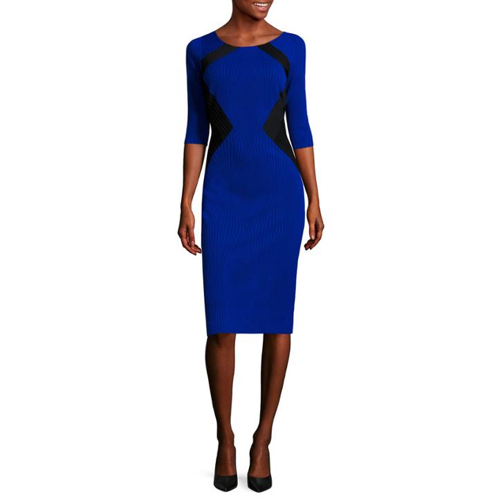 Signature By Sangria 3/4 Sleeve Sheath Dress