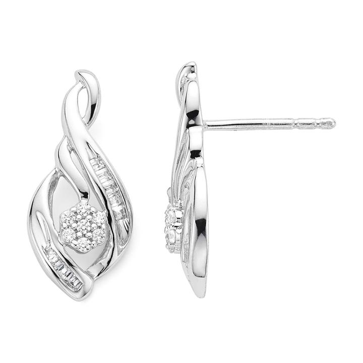 Diamond Blossom 1/4 Ct. T.w. Diamond N Sterling Silver Earrings
