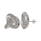 Sparkle Allure&trade; Silver-plated Cubic Zirconia Love Knot Earrings