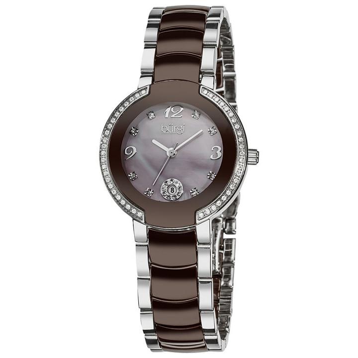 Burgi Womens Two Tone Strap Watch-b-072br