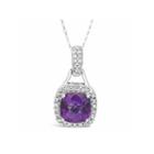Womens 1/5 Ct. T.w. Purple Amethyst 10k Gold Pendant Necklace