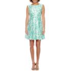 Danny & Nicole Sleeveless Floral Fit & Flare Dress-petites