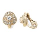 Monet Gold-tone Crystal Button Clip-on Earrings