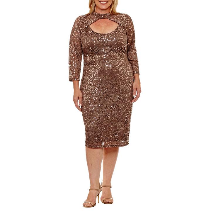 Blu Sage 3/4 Sleeve Sheath Dress - Plus