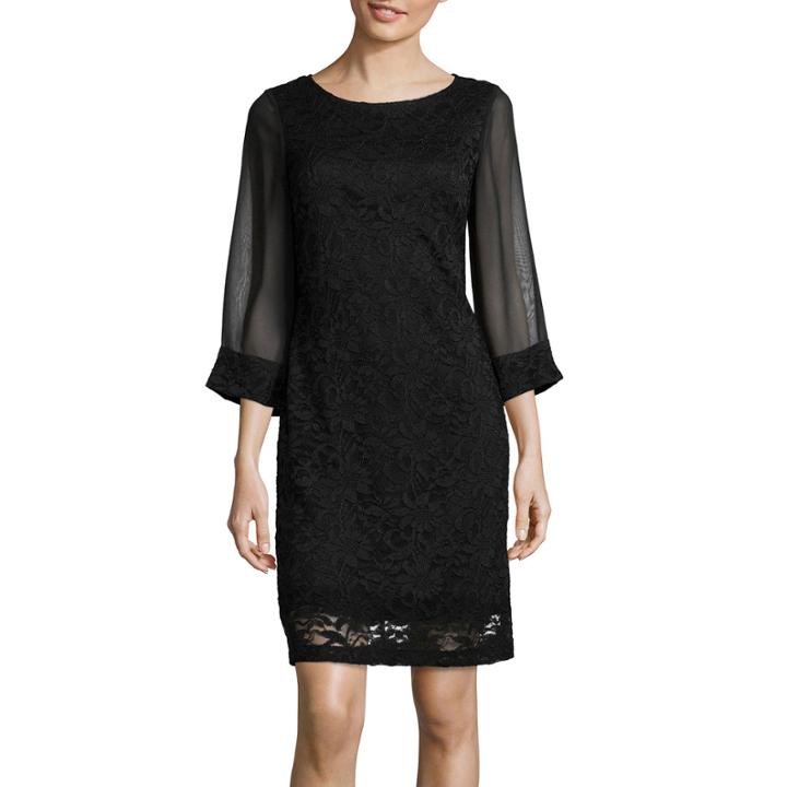Rn Studio By Ronni Nicole Illusion Sleeve Lace Shift Dress