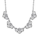 1928 Jewelry Crystal Silver-tone Filigree Necklace