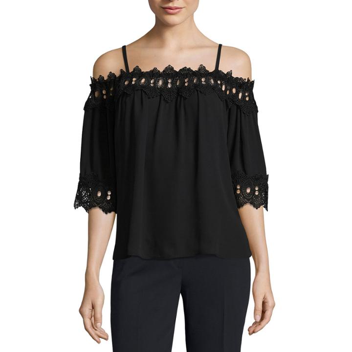 By & By Off The Shoulder Crochet Top