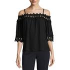 By & By Off The Shoulder Crochet Top
