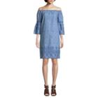 St. John's Bay 3/4 Sleeve Embroidered Eyelet Dress
