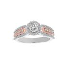 Lumastar 1 Ct. T.w. Diamond 14k White And Rose Gold Engagement Ring