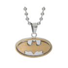 Dc Comics Stainless Steel And 14k Gold Batman Pendant