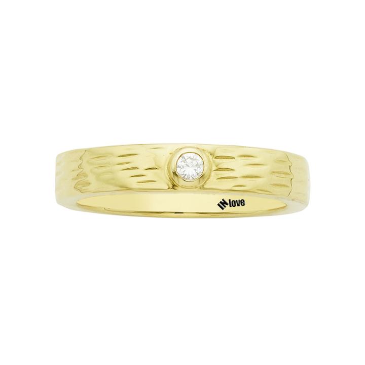 In Love 1/10 Ct. T.w. Diamond 14k Yellow Gold Textured Wedding Band