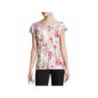 Liz Claiborne Short Sleeve Crew Neck Rayon Blouse