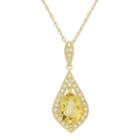 14k Gold Over Silver Genuine Citrine & Lab-created White Sapphire Pendant Necklace