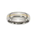 Personalized Mens 6mm Titanium Yellow Ion-plated Wedding Band