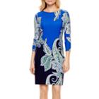 Tiana B. 3/4-sleeve Paisley Print Shift Dress