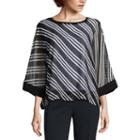Worthington 3/4 Sleeve Scoop Neck T-shirt-womens