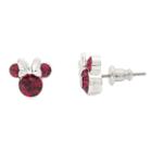 Disney Lab Created Red 9.3mm Mickey And Friends Stud Earrings