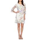 R & K Originals 3/4 Sleeve Floral Lace Shift Dress