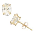 Lab Created White Sapphire 10k Gold 8mm Stud Earrings