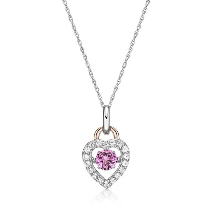 Womens Pink Sapphire 10k Gold Over Silver Pendant Necklace