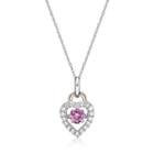 Womens Pink Sapphire 10k Gold Over Silver Pendant Necklace