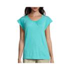 St. John's Bay Short-sleeve Lace-shoulder Tee - Tall