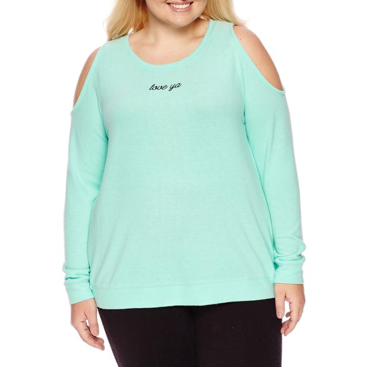 Flirtitude Cozy Fleece Sweatshirt-juniors Plus