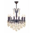 Versailles Collection 12 Light Flemish Brass Finish And Golden Teak Crystal Chandelier