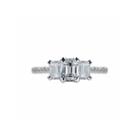 Womens 1 5/8 Ct. T.w. Genuine Emerald White Diamond 14k Gold Engagement Ring