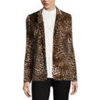 Libby Edelman Leopard Print Velvet Blazer