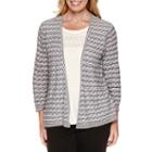 Alfred Dunner Spacedye Texture Twofer Sweater