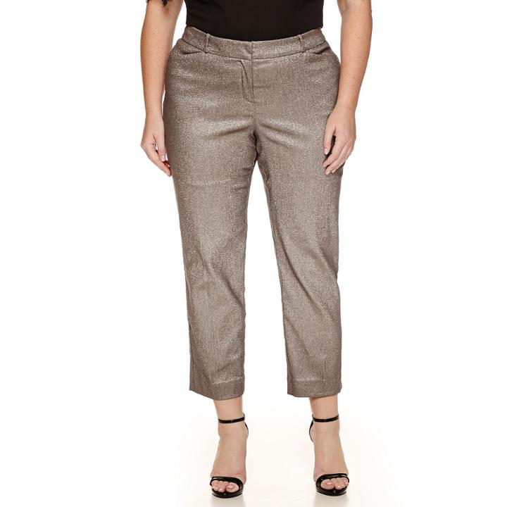 Worthington Jacquard Ankle Pants - Plus