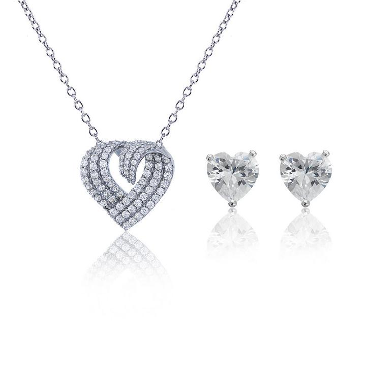 Womens 2-pc. 5 Ct. T.w. Cubic Zirconia Sterling Silver Jewelry Set