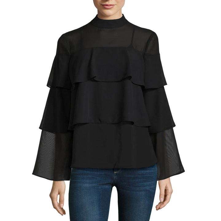 Belle + Sky Long Sleeve Triple Tiered Blouse