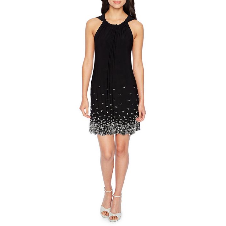 Msk Sleeveless Beaded Shift Dress